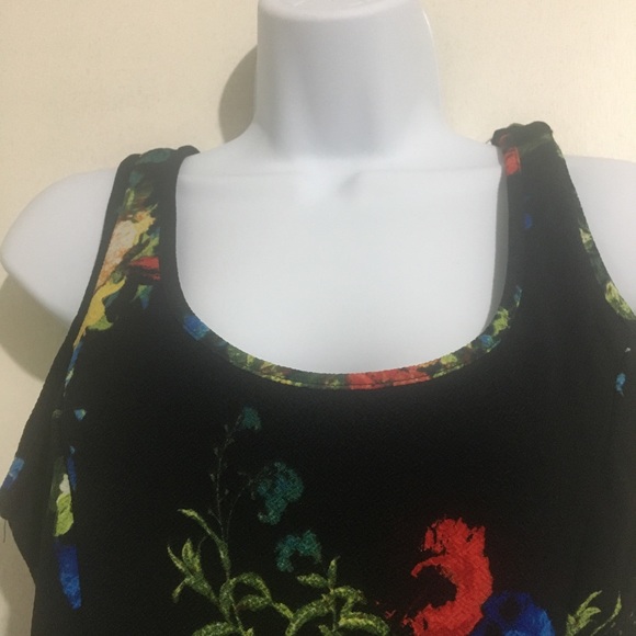 Juniors black floral skater dress size L - Picture 3 of 5